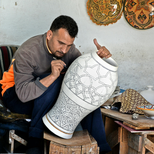 Moroccan artisan at work